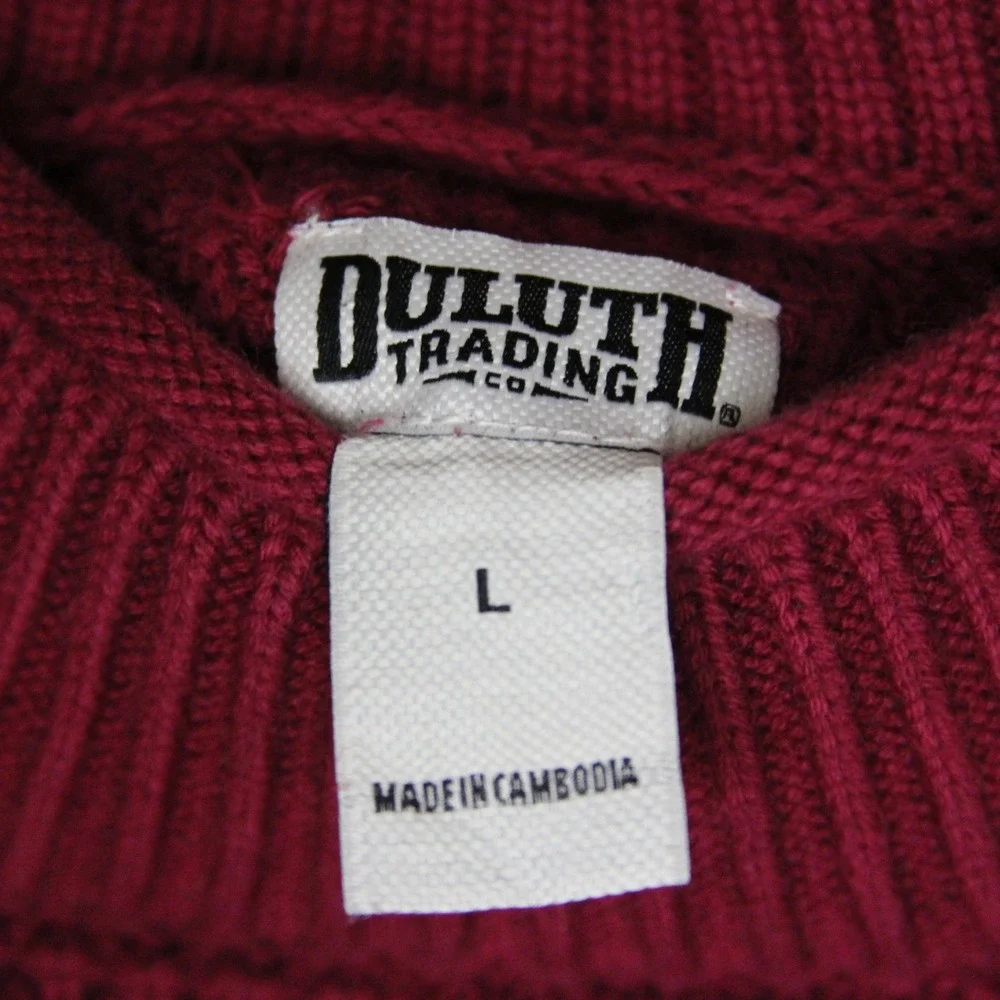 Duluth Trading Co Women's‎ Size L Crew Neck Long Sleeve Knit Sweater Red